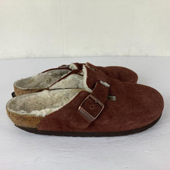 Birkenstock Boston Shearling Suede Leather Clog Unisex Women's 10  Men's 8 - Picture 4 of 9
